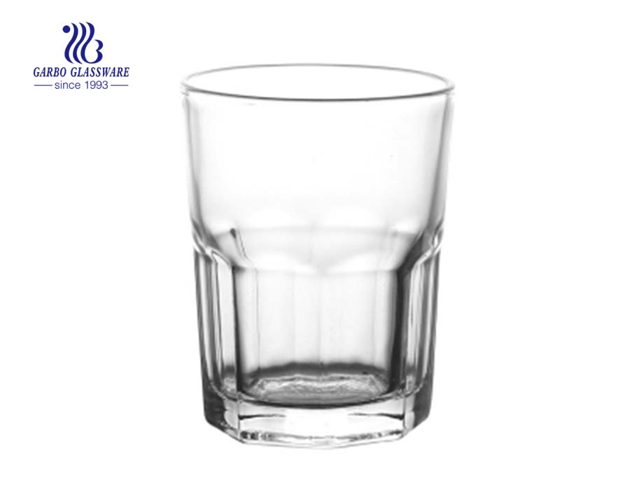 Copo 9oz estoque de vidro de rocha para beber água