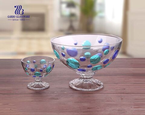 Home furnishing glassware decorative Middle East style fruit bowl set 7PCS