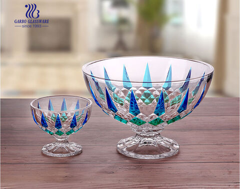 Home furnishing glassware decorative Middle East style fruit bowl set 7PCS