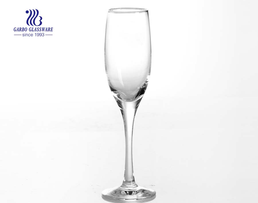 Flûtes à champagne en verre de porcelaine de 165 ml de hauteur