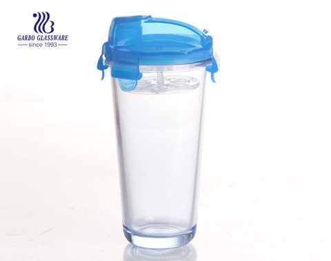 450ml Blue solid color transglass bottle