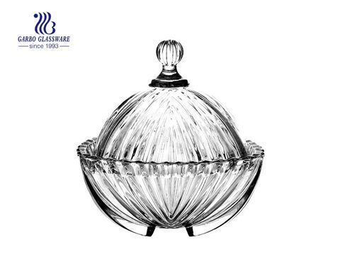 Gravierte Shell Form Glas Candy Jar