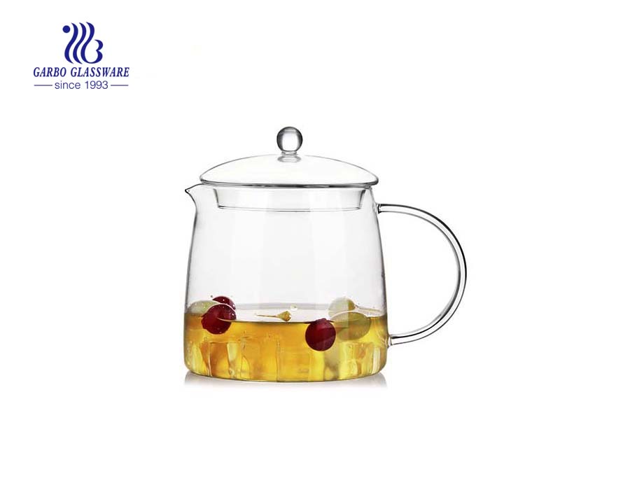 304 Stainless steel infuser borosilicate glass teapot 1L