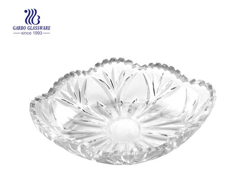 9 INCH glass dessert plates with fancy flowers printing