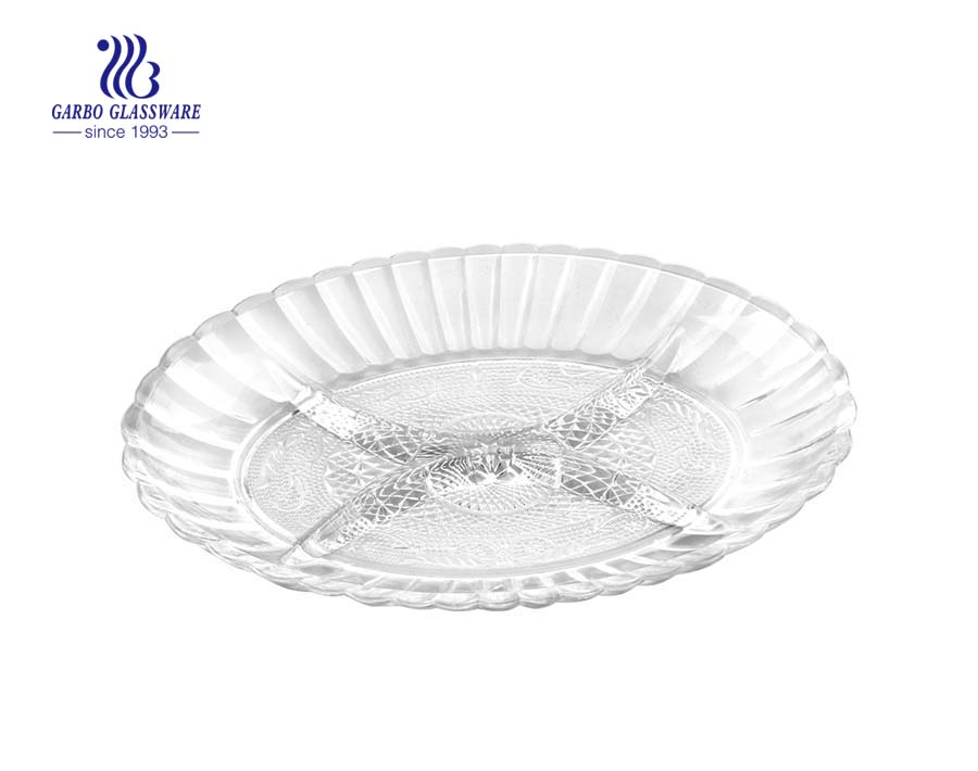 round shape 12-inch glass dessert plates inexpensive price