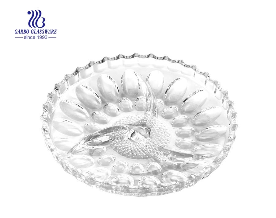 round shape 12-inch glass dessert plates inexpensive price