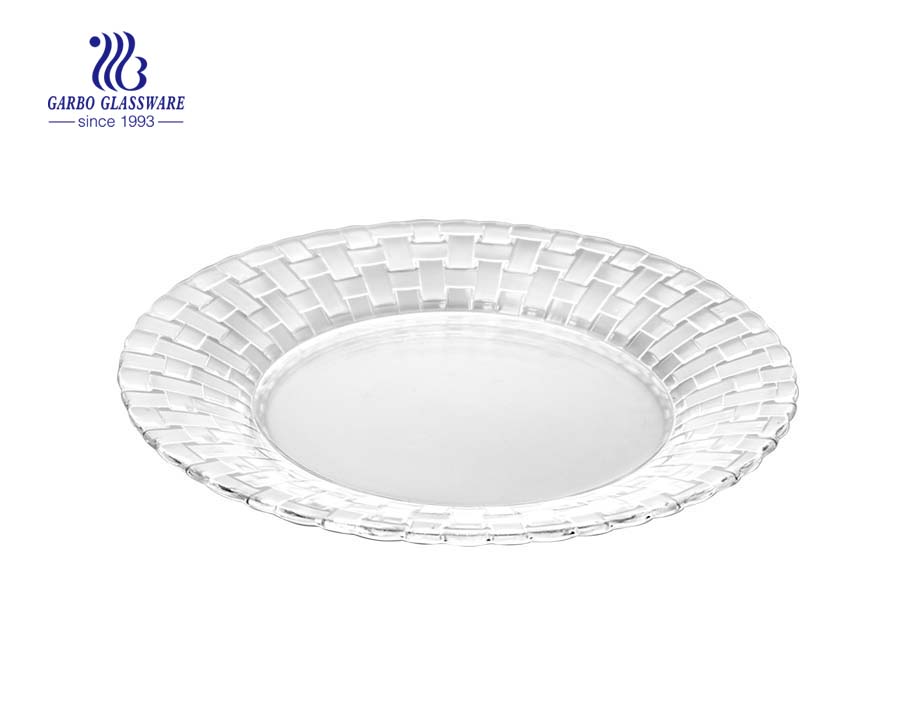 7.5-inch glass salad plates with apple designs glass salad plates wholesale suppliers