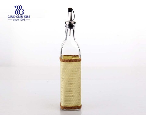 420ml Clear glass oil bottle with cover