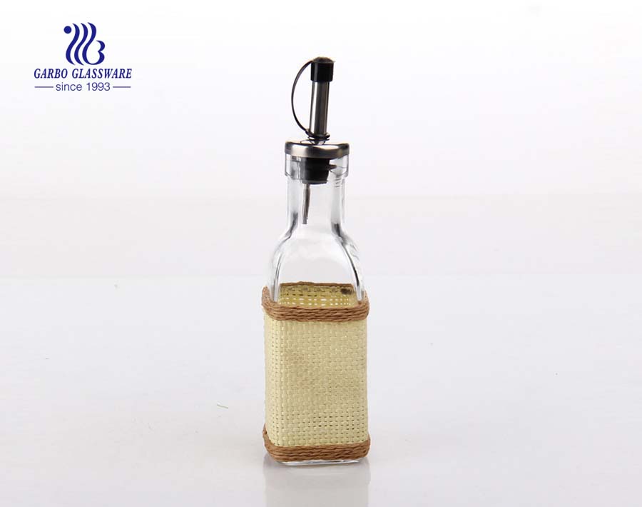 420ml Clear glass oil bottle with cover