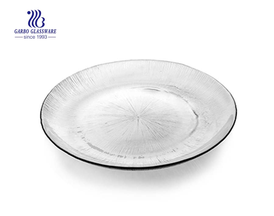 7 inch square shape glass dessert plate tableware glassware