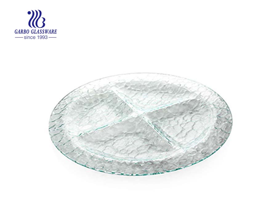 7 inch square shape glass dessert plate tableware glassware