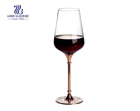 Wedding 500ml long metal stem red wine glasses