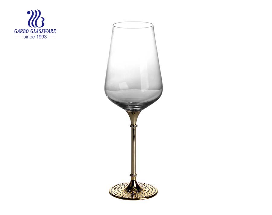 Wedding 500ml long metal stem red wine glasses