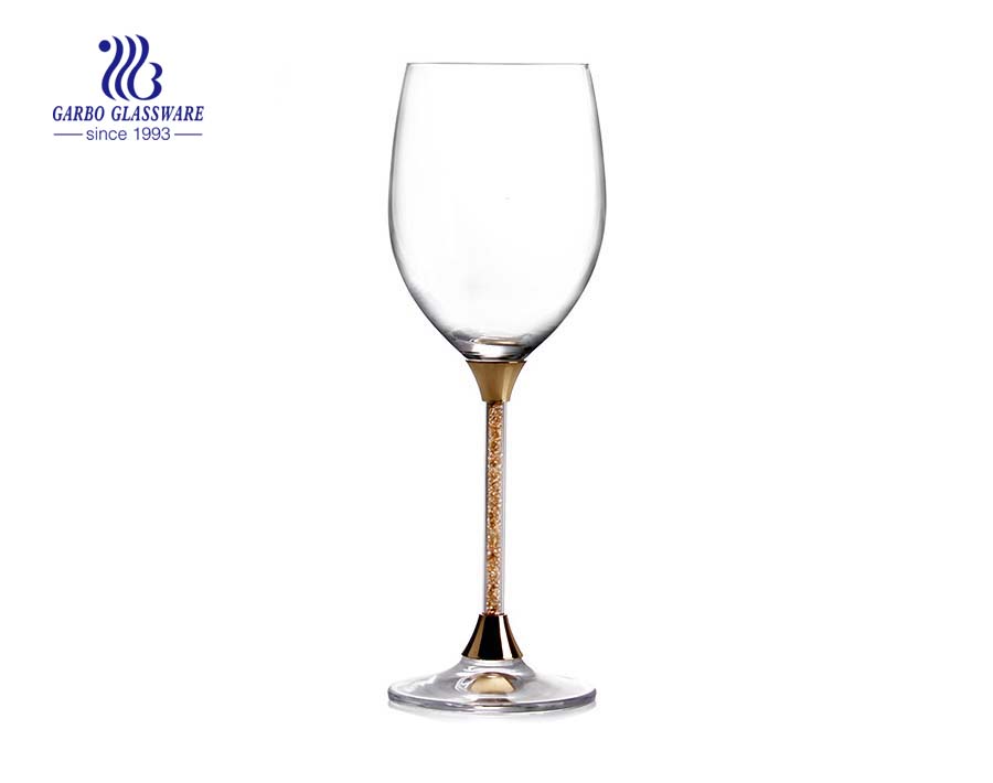 Wedding 500ml long metal stem red wine glasses