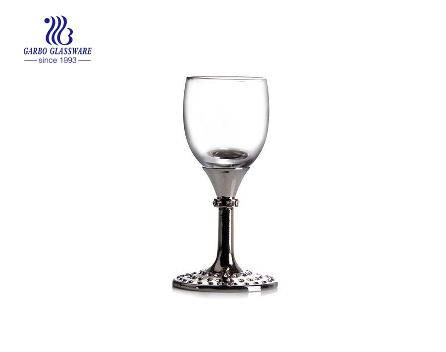 Wedding 500ml long metal stem red wine glasses