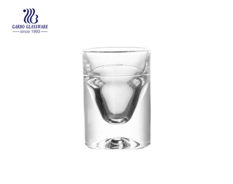 1oz Clear shot glas with thick foot for wine drinking 