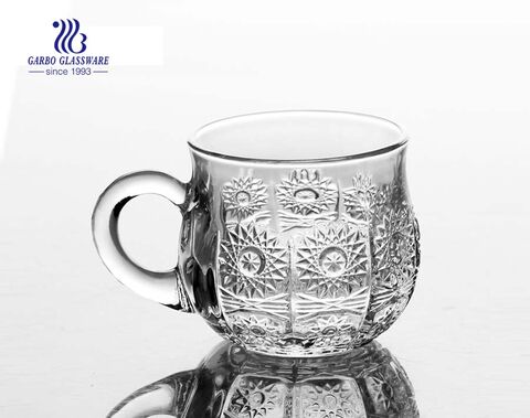 Export turkish glass tea cup with handle