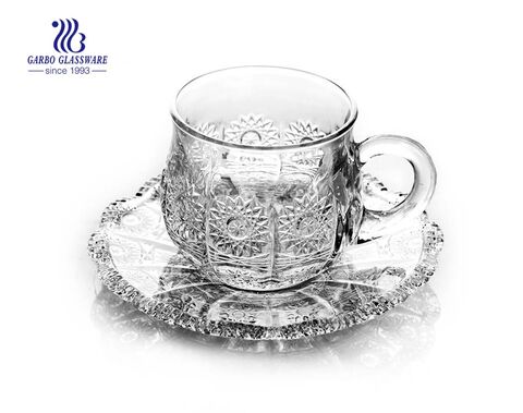 turkish tea set with saucer for tea time