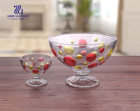 Ensemble de bols à fruits en verre 7PCS colorés décoratifs pour crème glacée