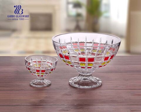 Dekoratives buntes 7PCS Glasfruchtschalen-Set für Eiscreme