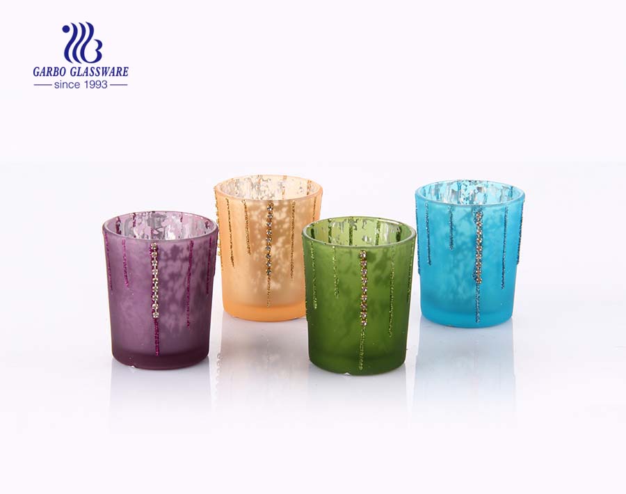 E-planted glass candle holders