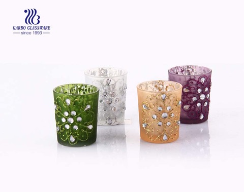 E-planted glass candle holders