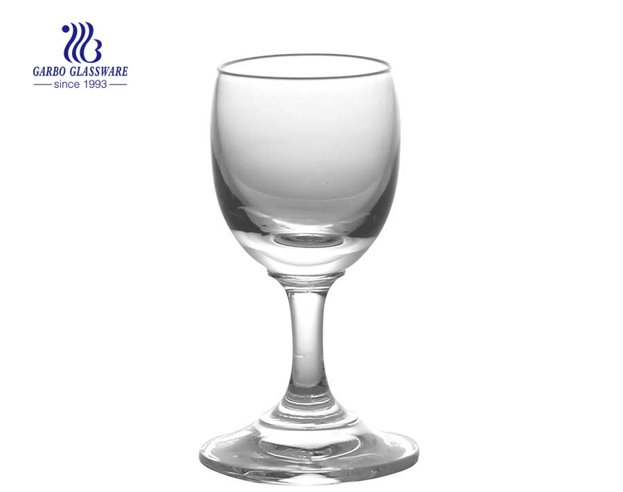 China glassware factory 25ml shot glass with diamond stem 