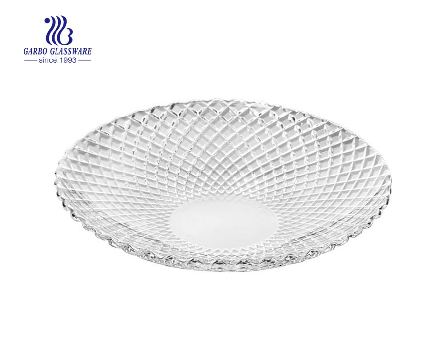 10.5 inch clear glass salad plates 