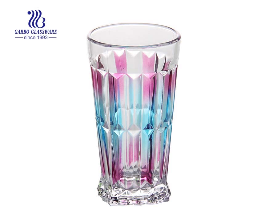 Spray Color Highball Glass Tumblers Set For Gift Set