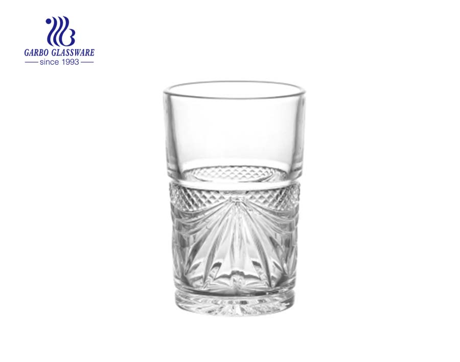 Arabic engraved glass cups tumblers for tea coffee drink