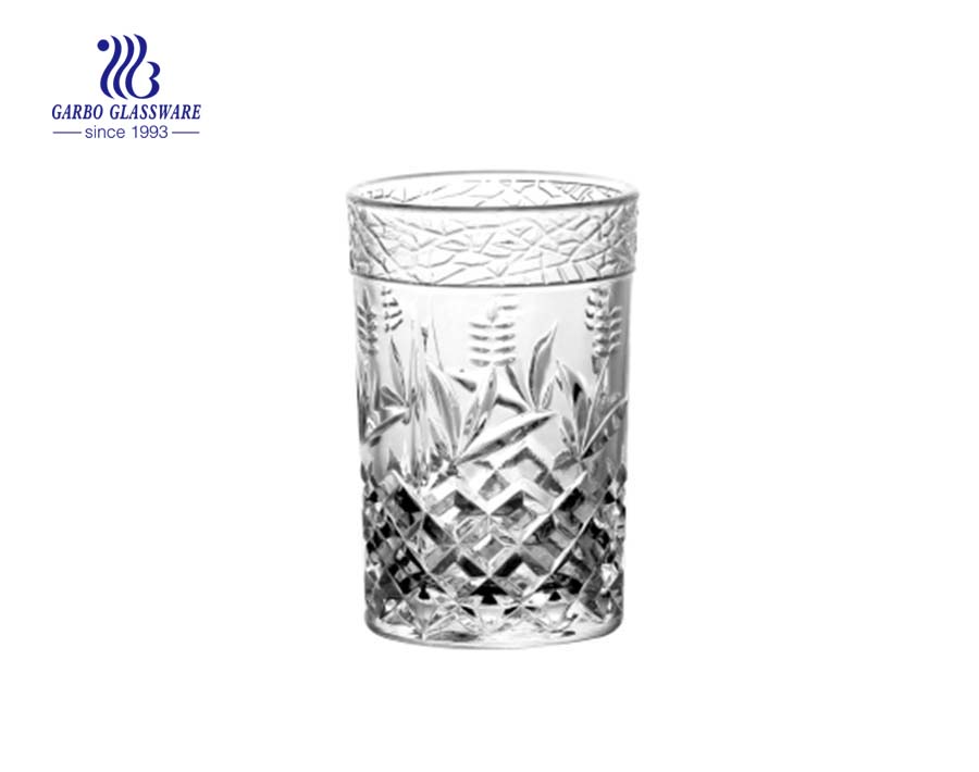 Arabic engraved glass cups tumblers for tea coffee drink
