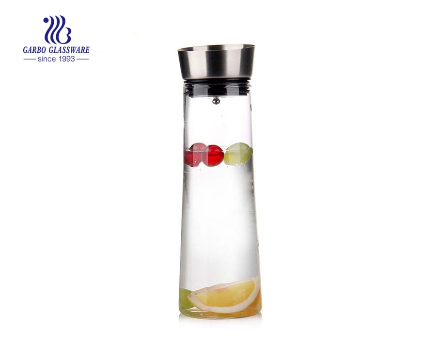 750ML Pyrex glass bottle with round pine lid