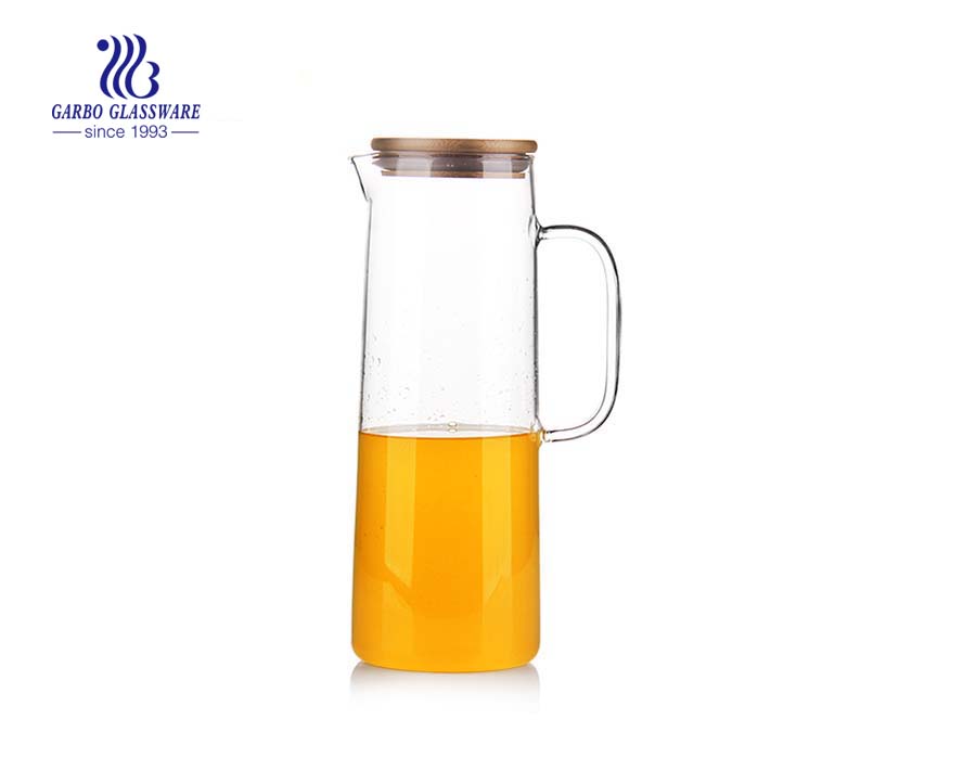 750ML Pyrex glass bottle with round pine lid