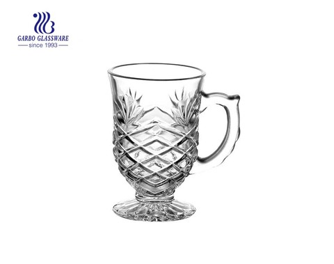 clear tea glass mug with handle wholesale glass cups