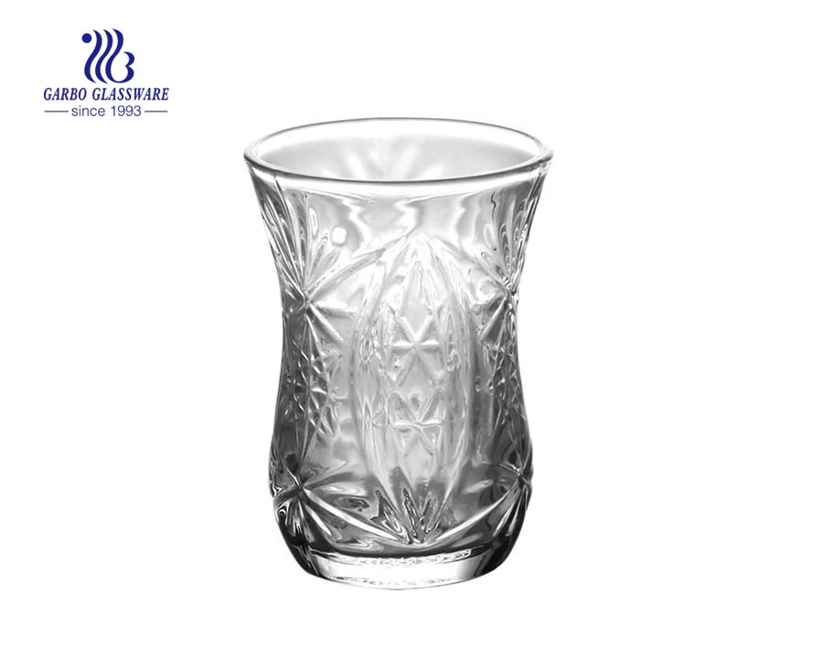 Arabic engraved glass cups tumblers for juice drink