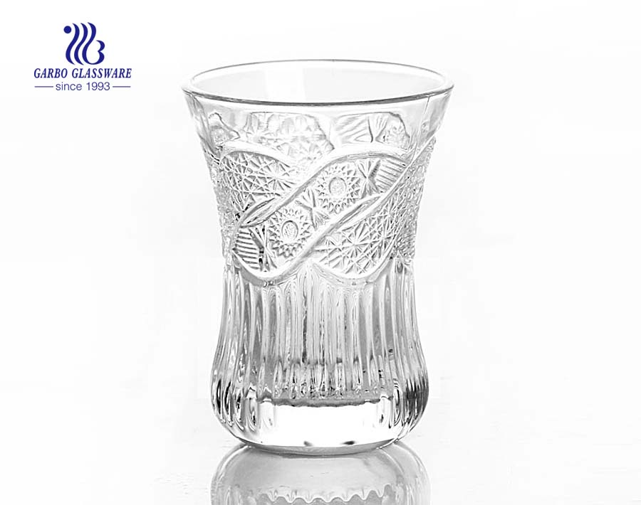 Arabic engraved glass cups tumblers for juice drink