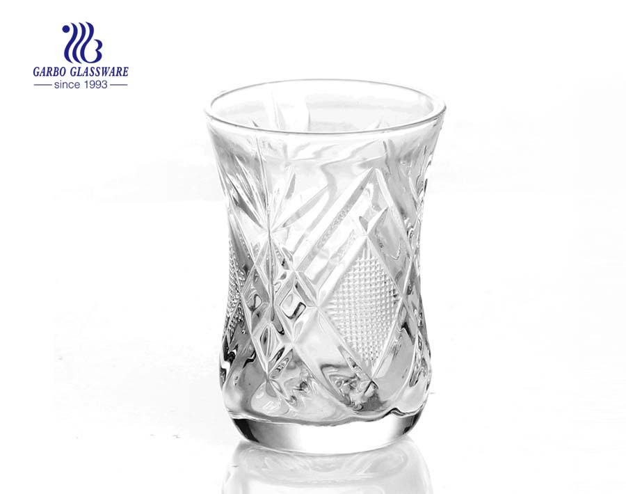 Arabic engraved glass cups tumblers for juice drink