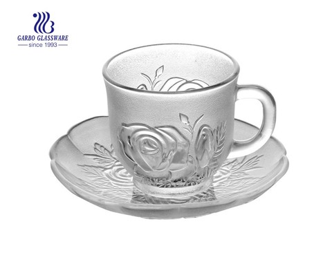 tea drinking glasses with saucer for set