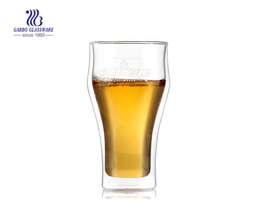 24 Unzen Pyrexglas Doppelwand Glas Bierkrug mit großer Kapazität