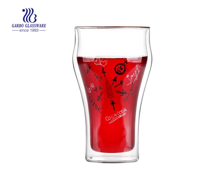 Chope de bière en verre à double paroi en verre pyrex de grande capacité 24oz