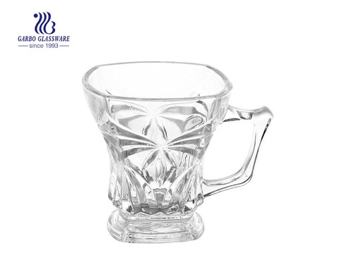 125ml mug glass with foot for drinking tea