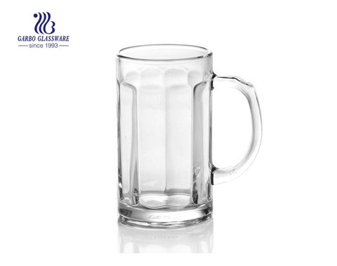 big capacity 500ml clear beer glass with handle