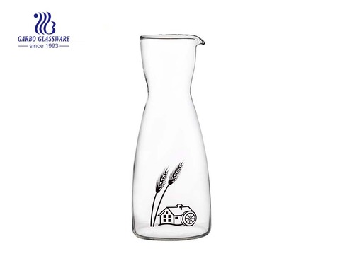 Nueva llegada estilo simple logo pyrex glass garrafa