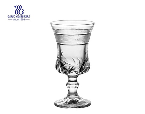 120ml juice drinking glass goblet with high white clear quality