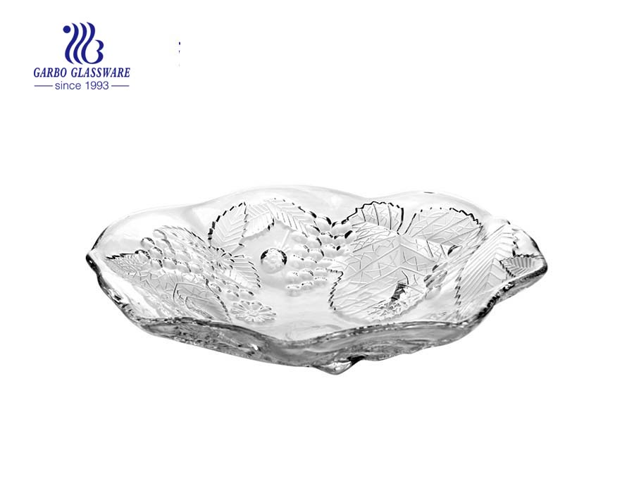 10.47'' Glass Fruit Plate for Home Usage