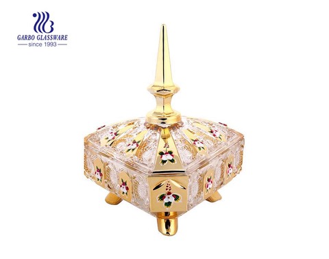 Golden Decaled Wedding Klassische dekorative Glas Candy Jar