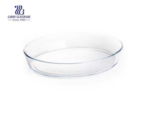 China glassware manufacture 2.2L pizza baking bowls 