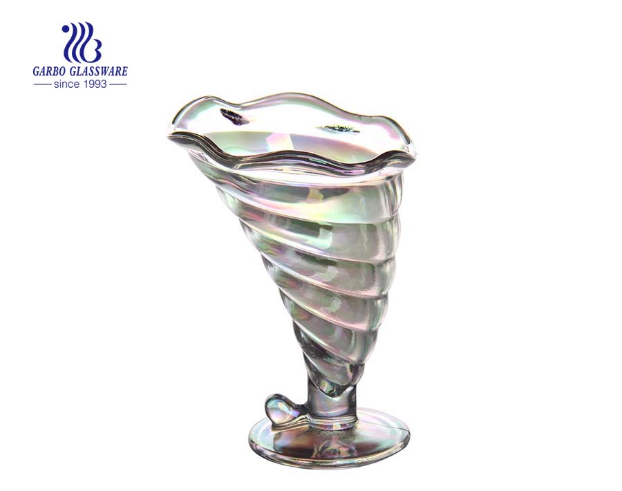 Großhandel im klassischen Stil Druckfarbe Elegante Glas-Eisbecher