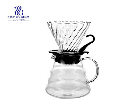 Base de bambú nuevo diseño cafetera de vidrio pyrex