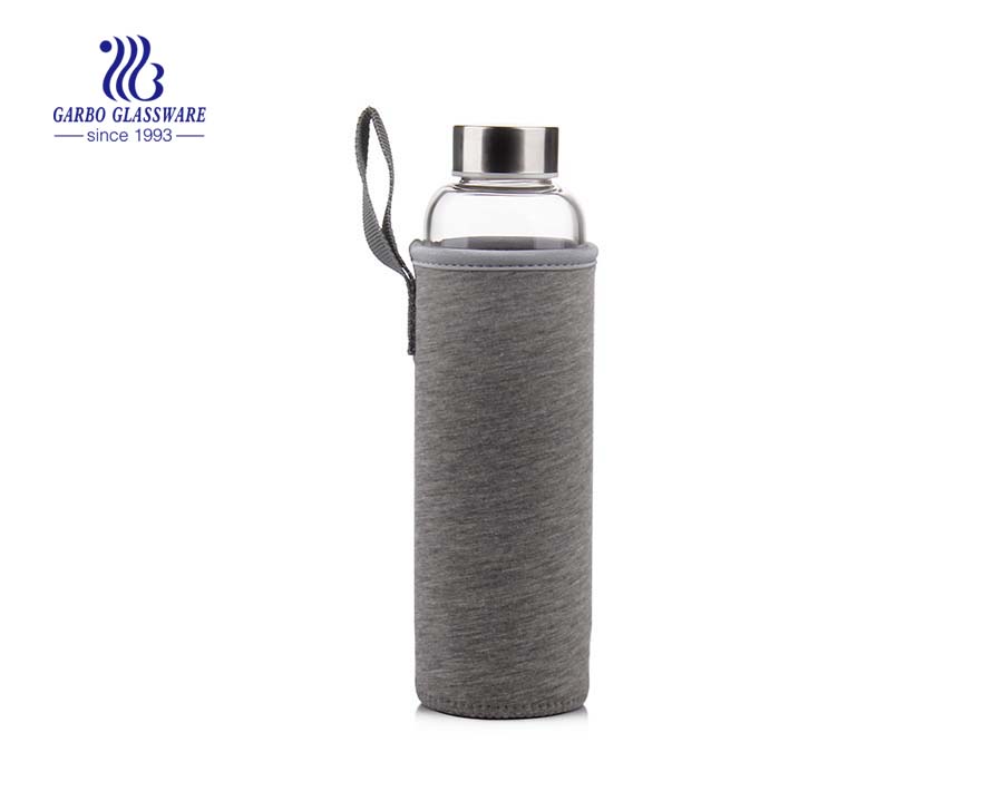 Silicone sleeve cover heat resistant glass water bottle